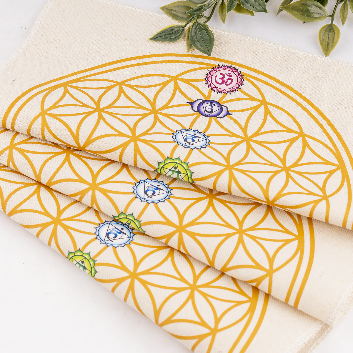 12-Inch Crystal Grid Cloth 7 chakra – Sacred Geometry Altar Mat for Meditation & Reiki