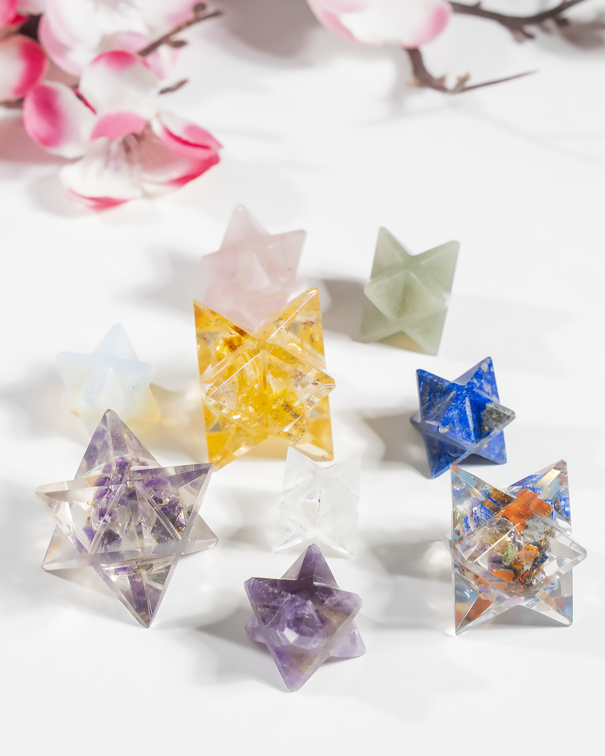 Crystal Merkaba Stars, Crystal Grid, Energy Healing Sacred Geometry Stars
