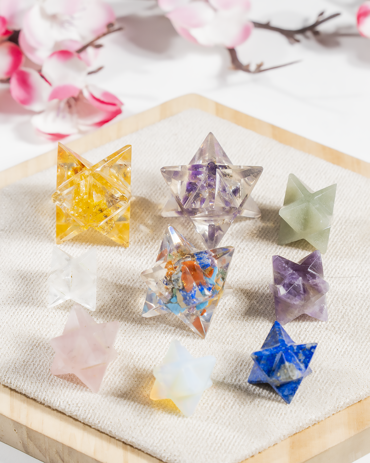 Crystal Merkaba Stars, Crystal Grid, Energy Healing Sacred Geometry Stars