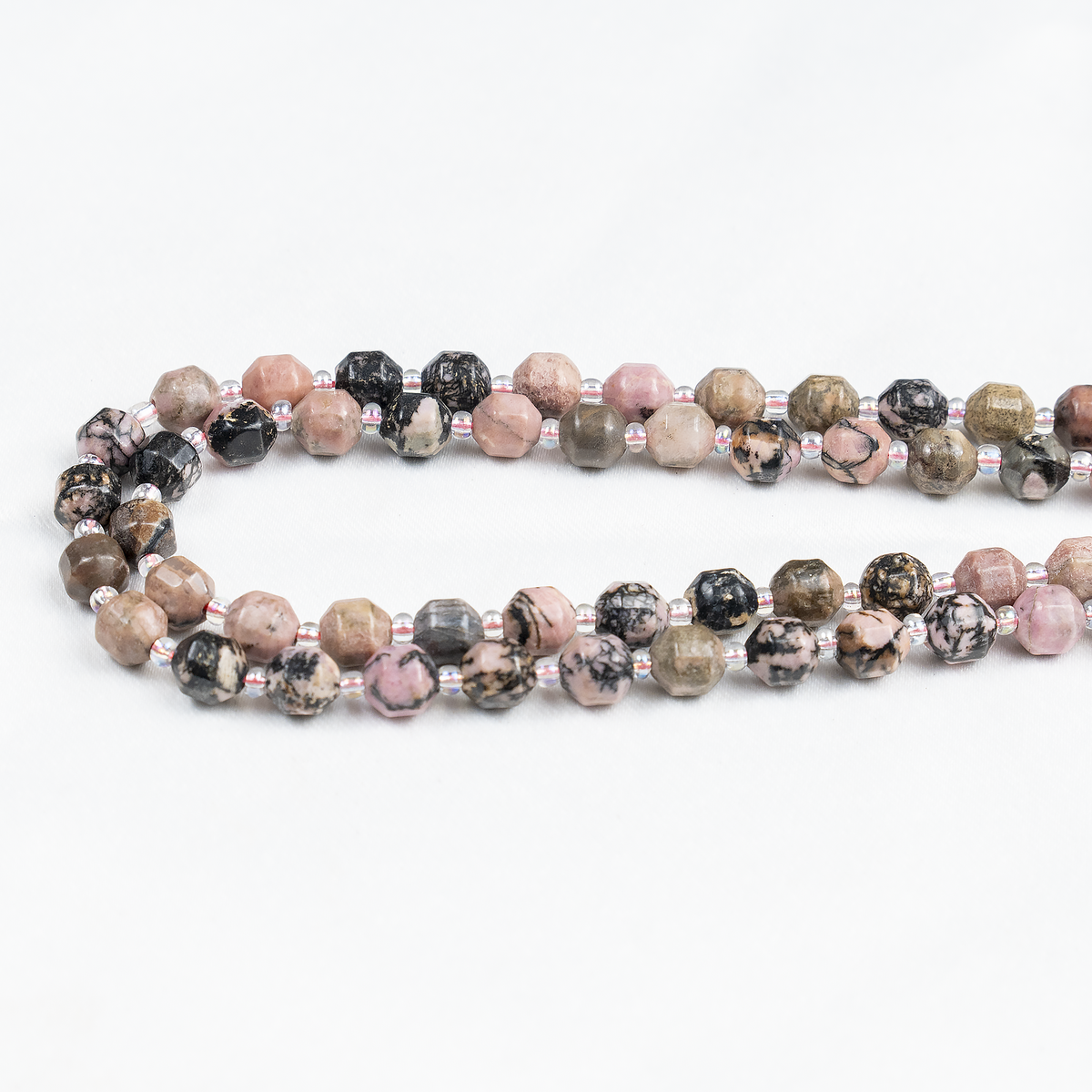 Rhodonite Faceted Prism Cut Beads For Jewelry Making