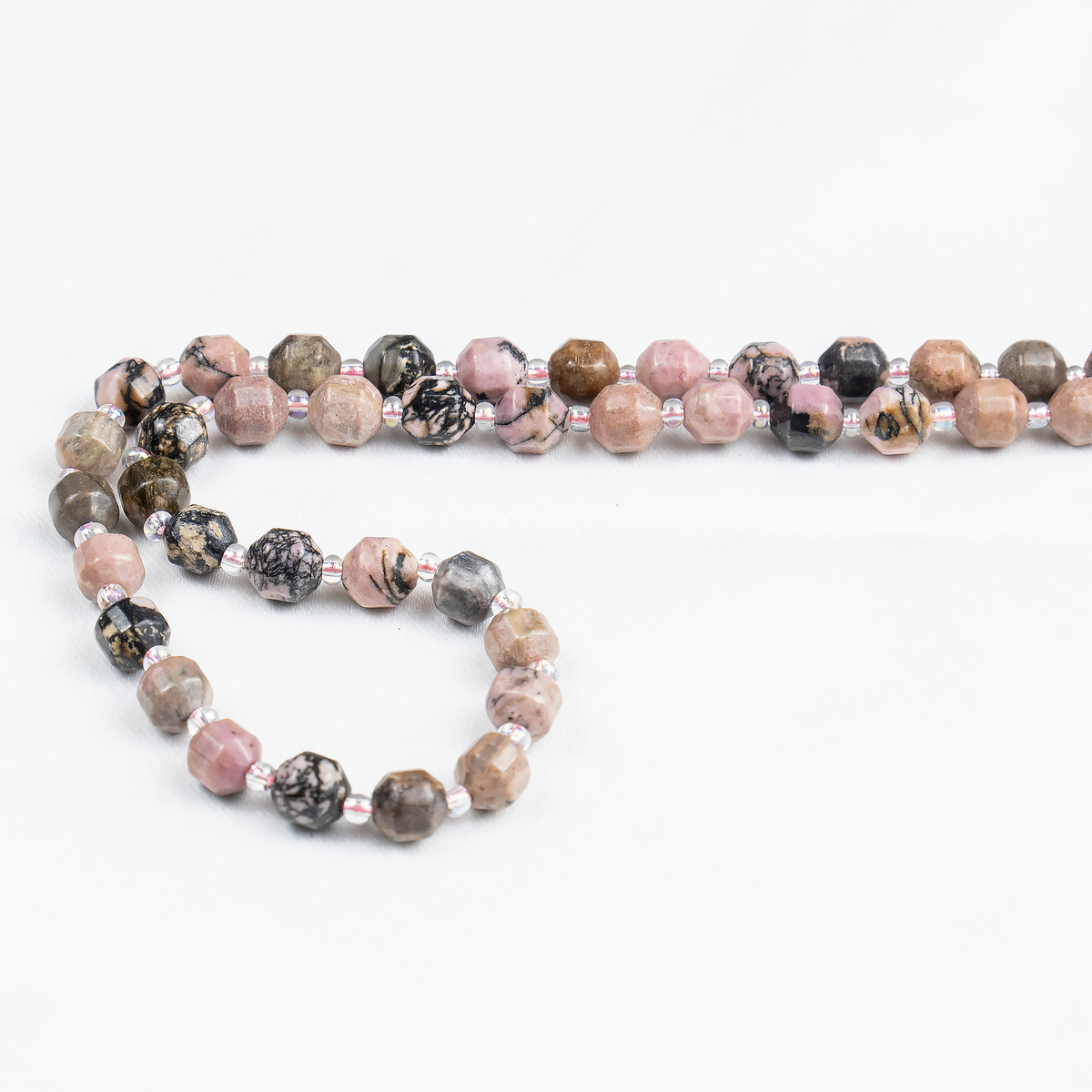 Rhodonite Faceted Prism Cut Beads For Jewelry Making