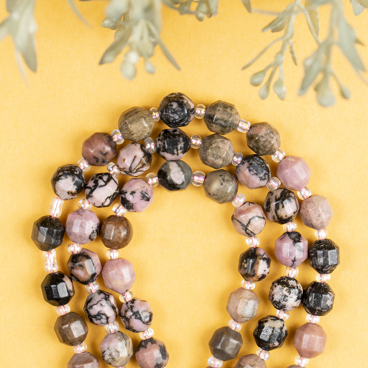 Rhodonite Faceted Prism Cut Beads For Jewelry Making