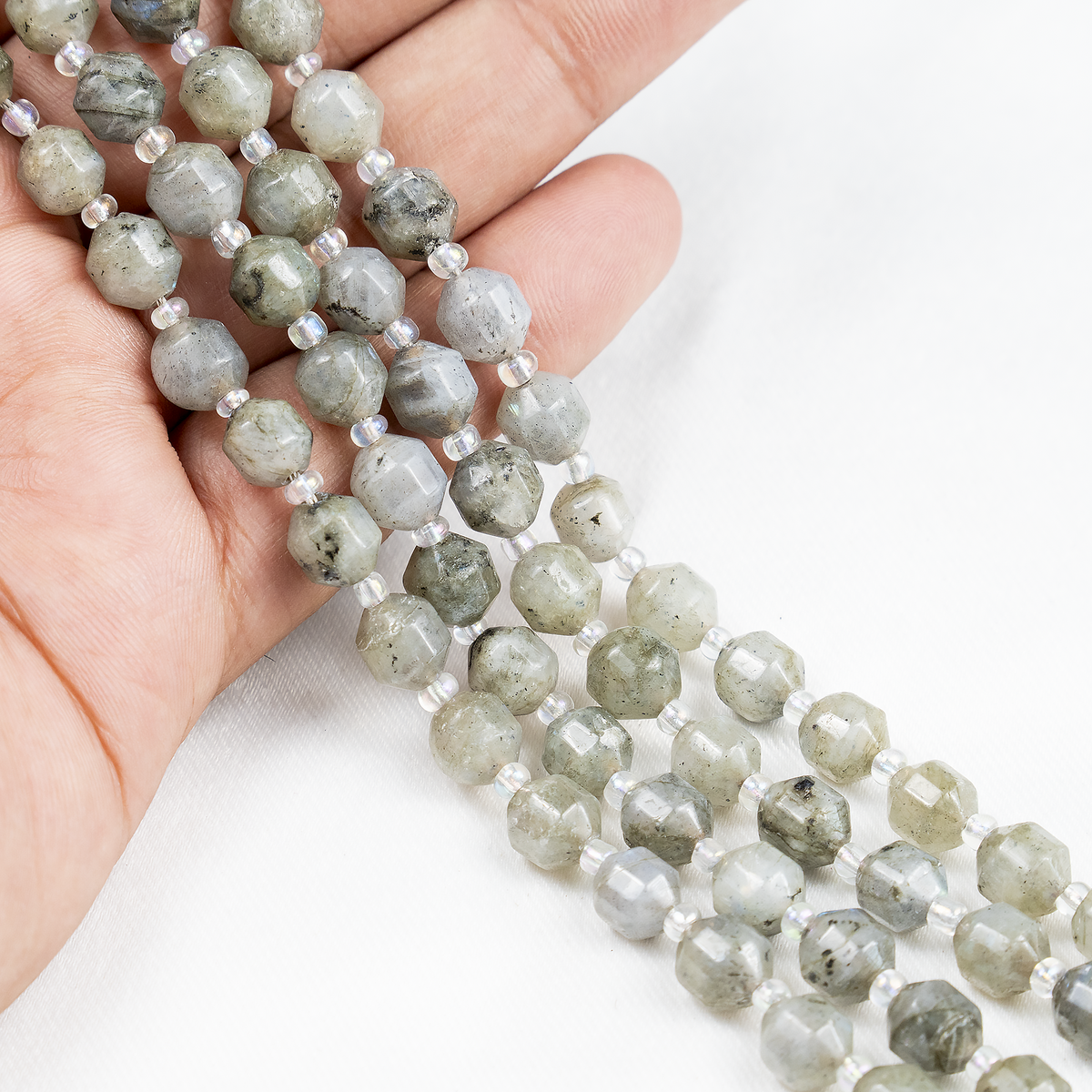 Labradorite Faceted Prism Cut Beads For Jewelry Making