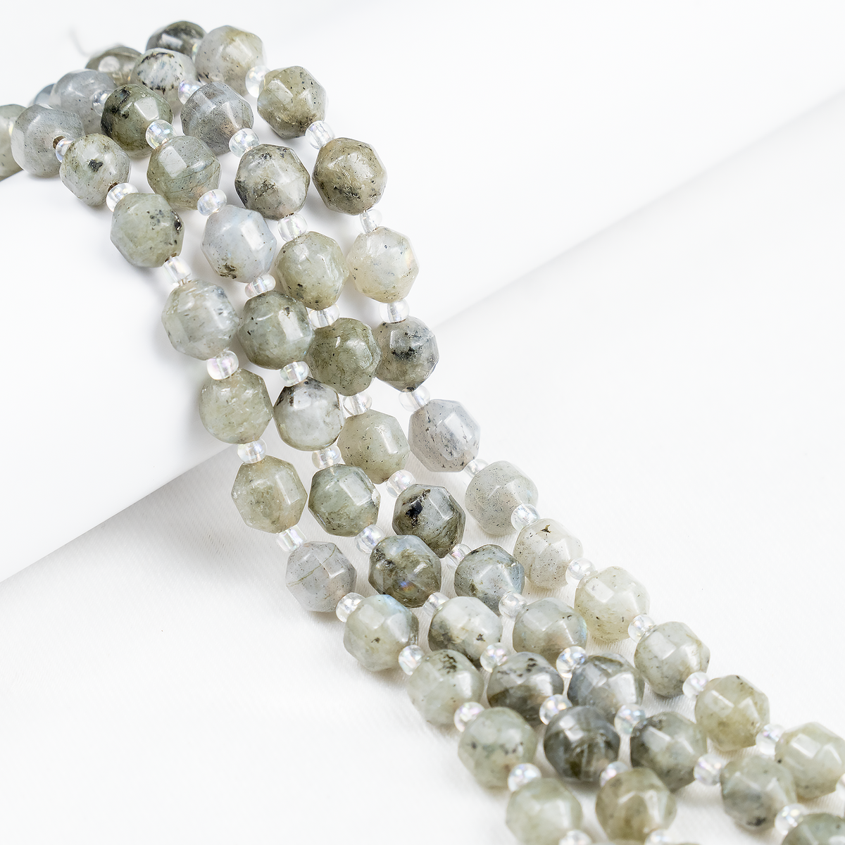 Labradorite Faceted Prism Cut Beads For Jewelry Making