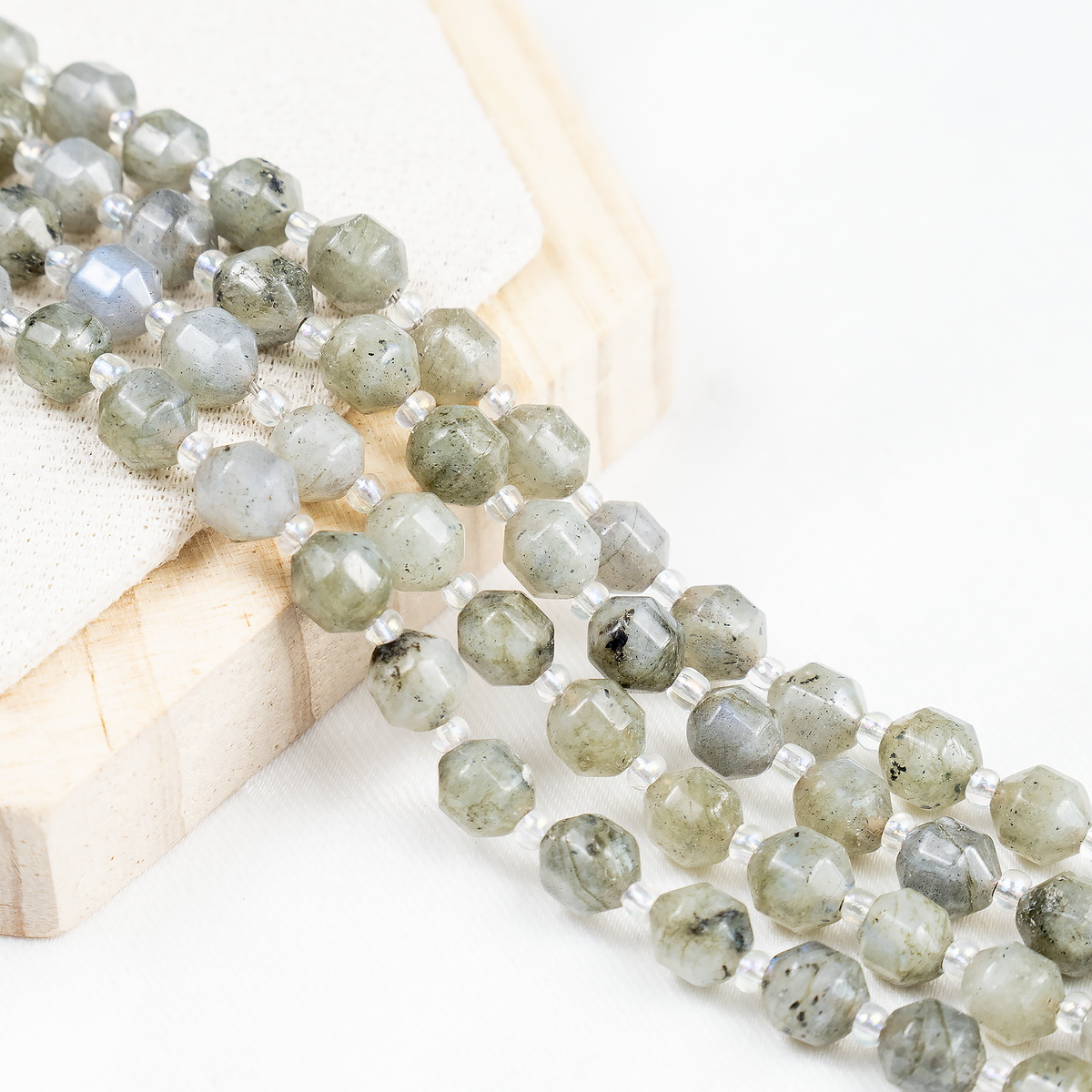 Labradorite Faceted Prism Cut Beads For Jewelry Making