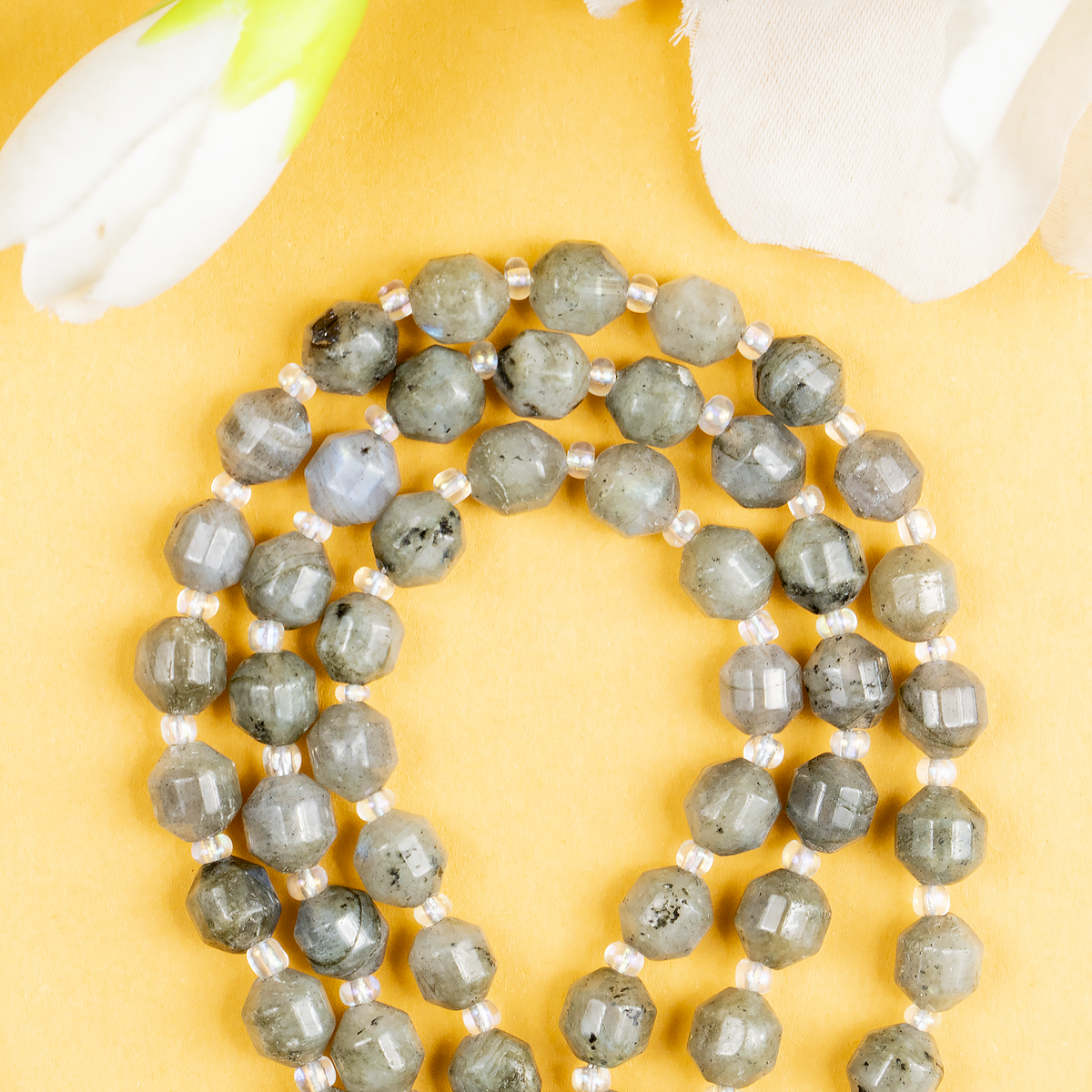 Labradorite Faceted Prism Cut Beads For Jewelry Making