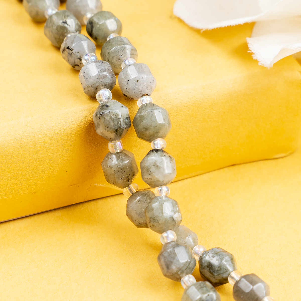 Labradorite Faceted Prism Cut Beads For Jewelry Making