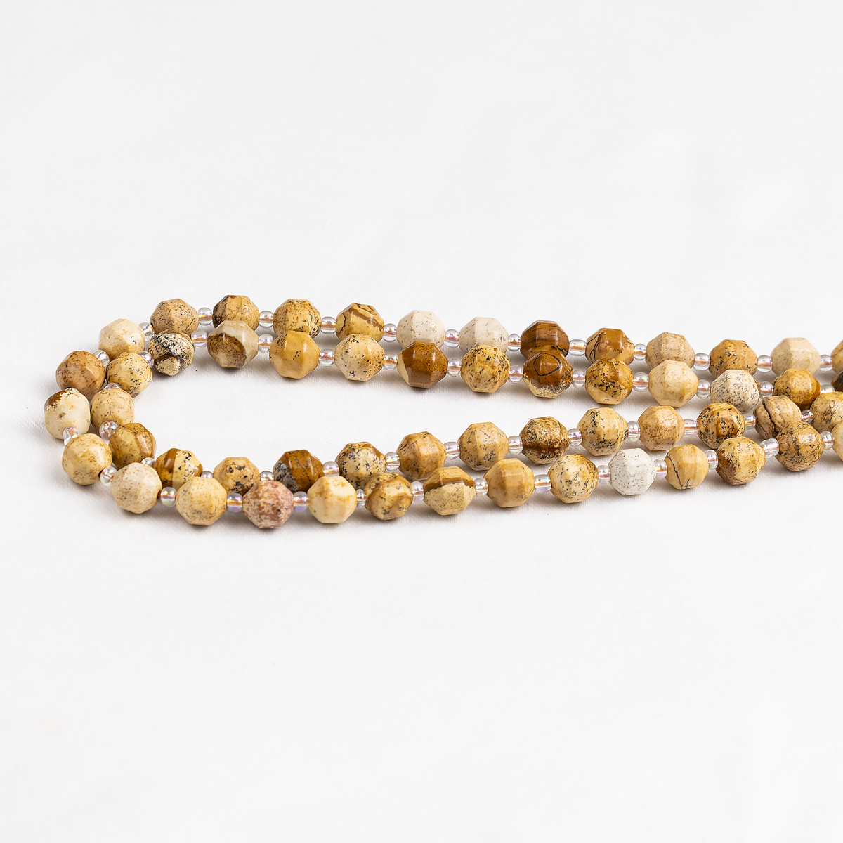Picture Jasper Faceted Prism Cut Beads For Jewelry Making