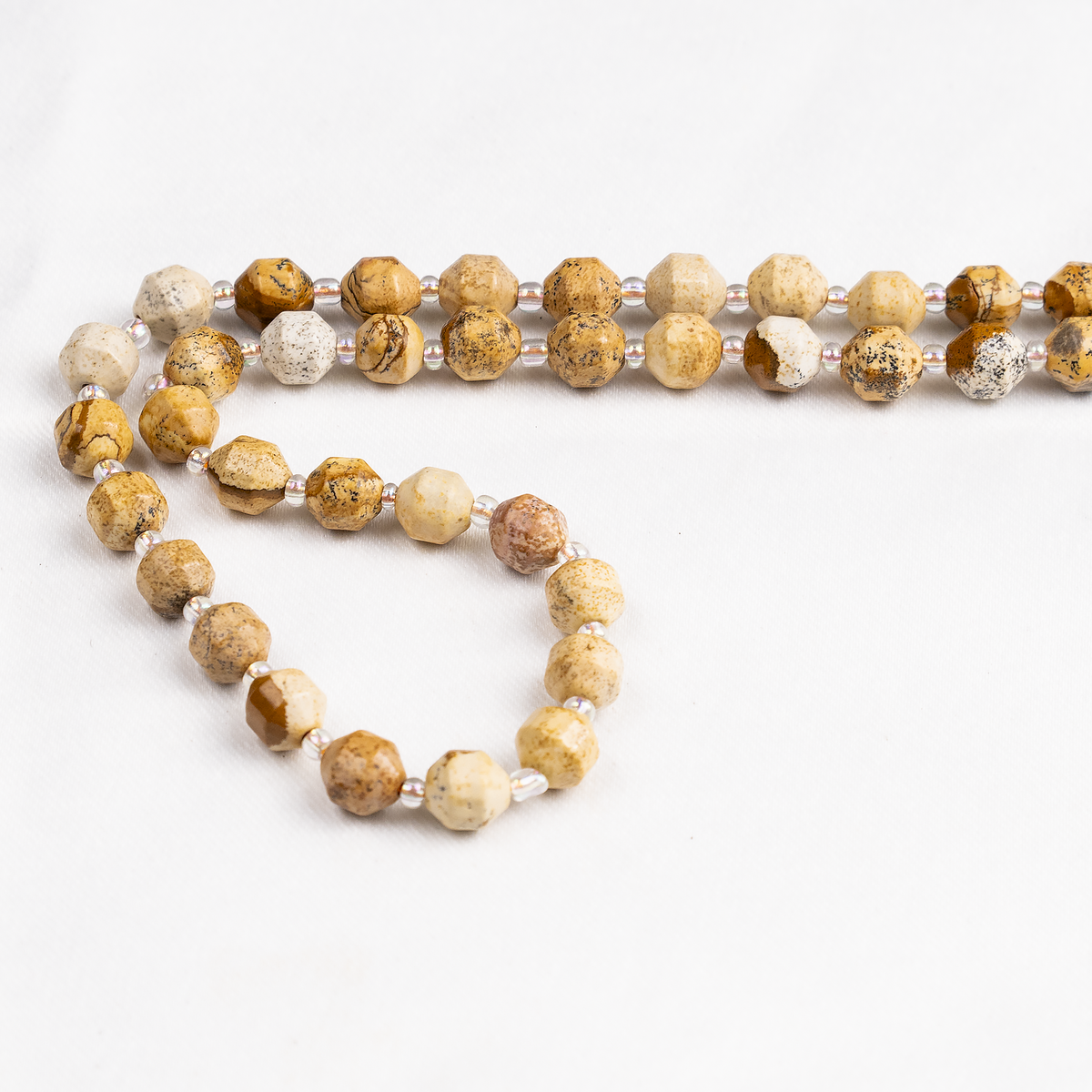 Picture Jasper Faceted Prism Cut Beads For Jewelry Making