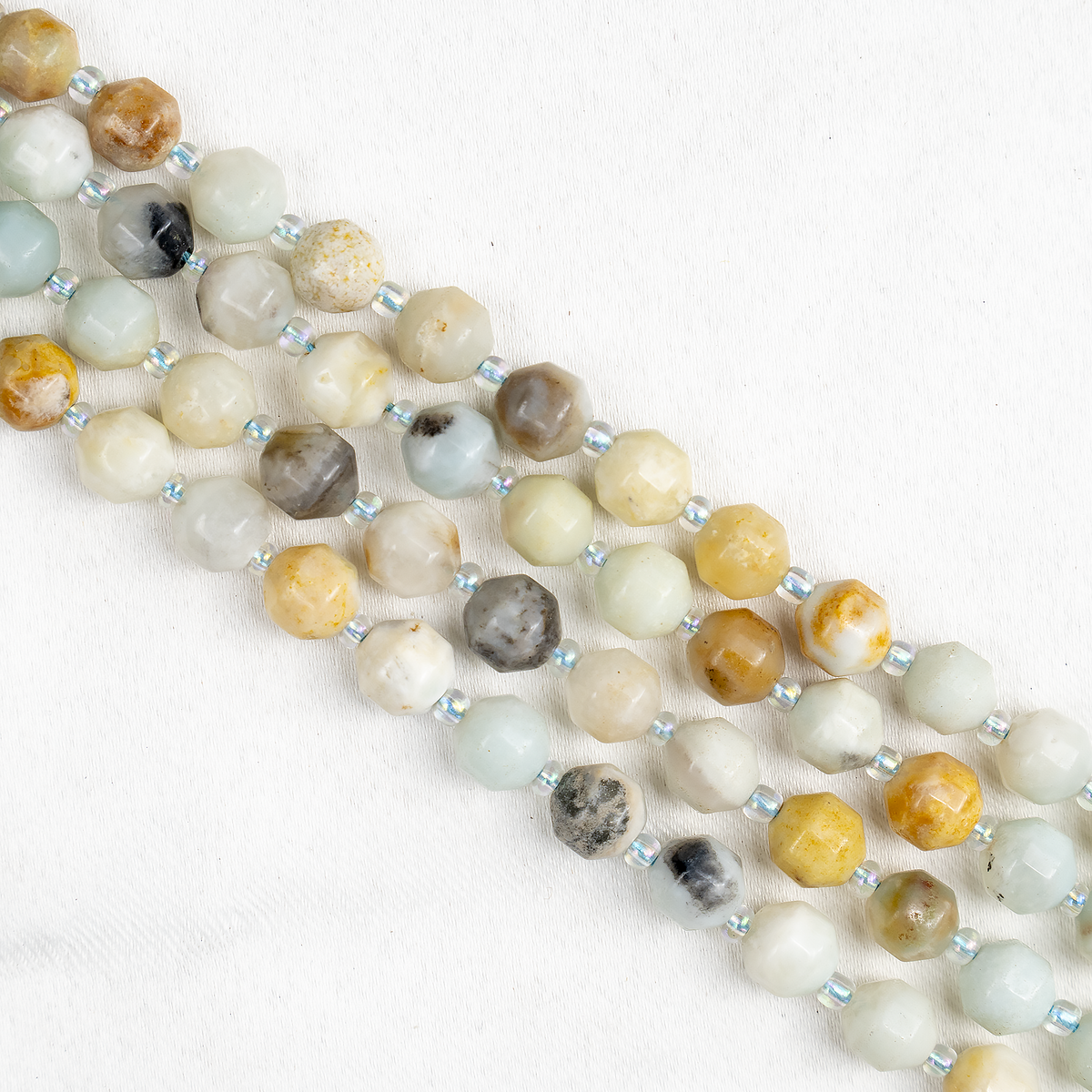 Multi Amazonite Faceted Prism Cut Beads For Jewelry Making