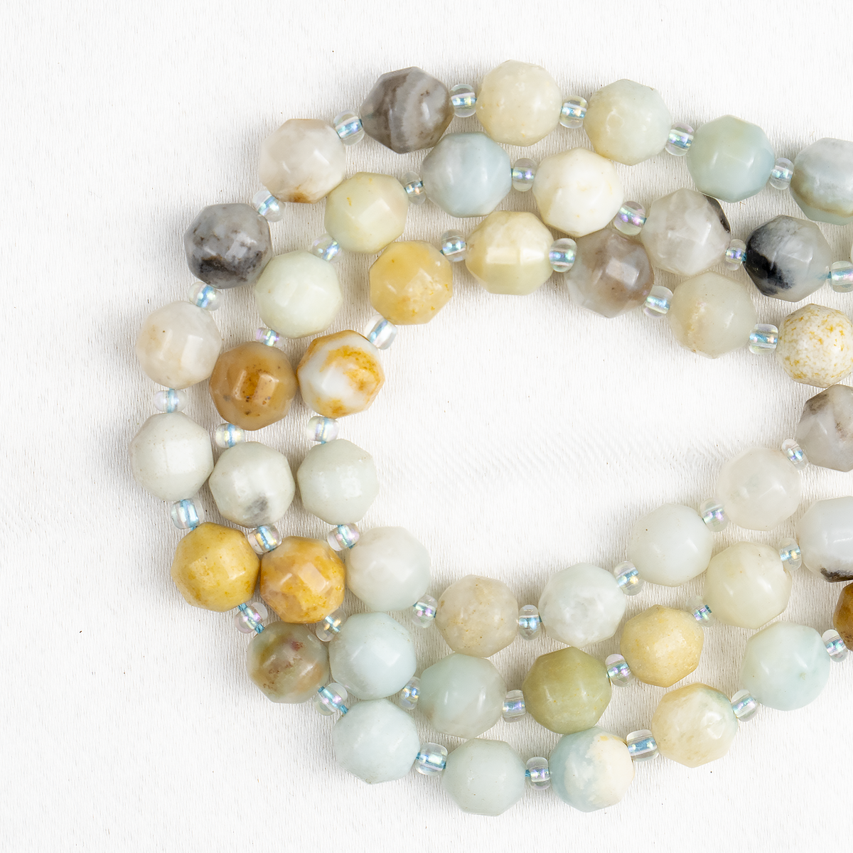 Multi Amazonite Faceted Prism Cut Beads For Jewelry Making