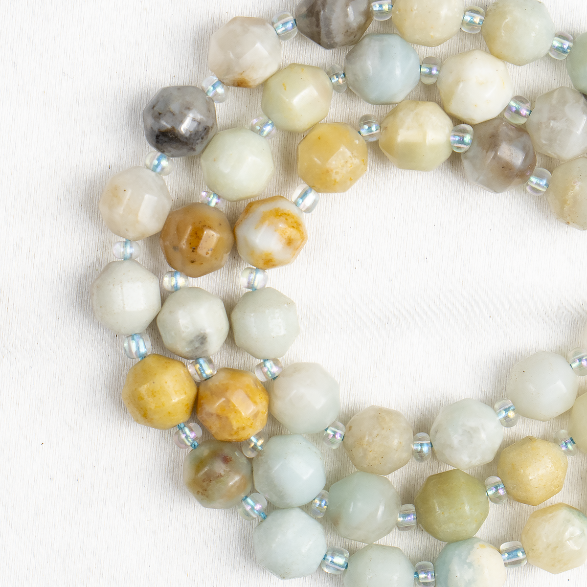 Multi Amazonite Faceted Prism Cut Beads For Jewelry Making
