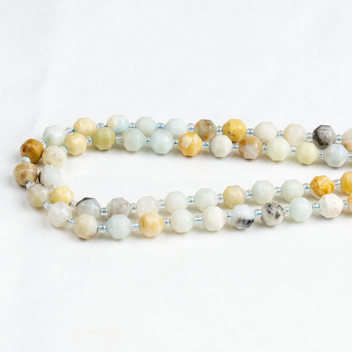 Multi Amazonite Faceted Prism Cut Beads For Jewelry Making