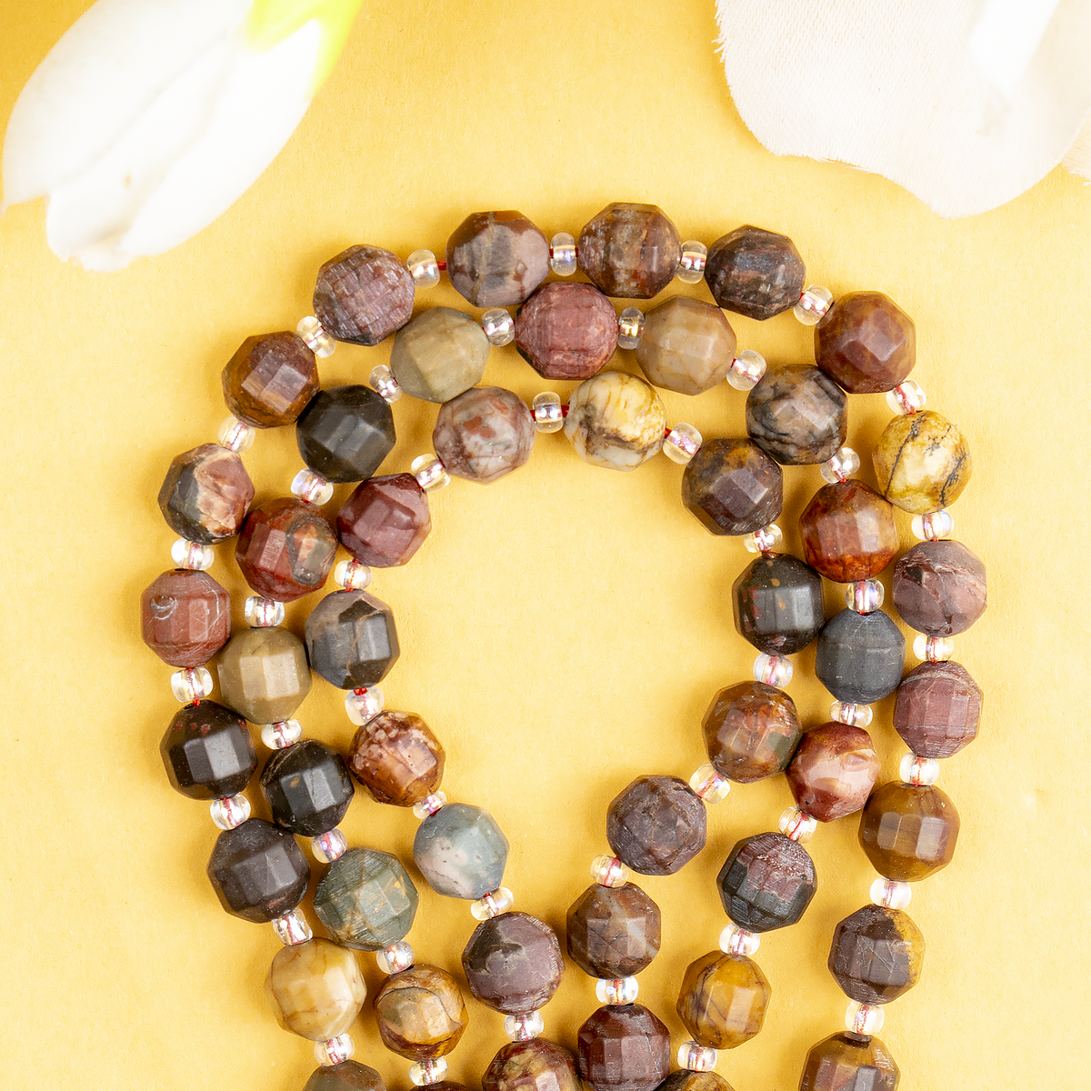 Multi Picasso Jasper Faceted Prism Cut Beads For Jewelry Making