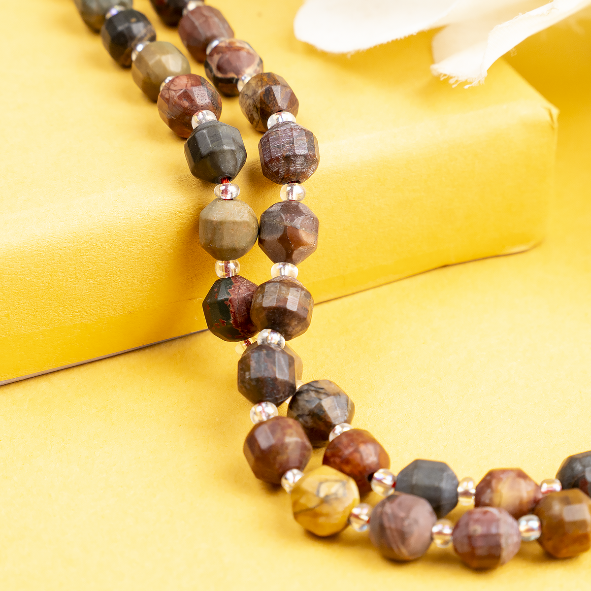 Multi Picasso Jasper Faceted Prism Cut Beads For Jewelry Making
