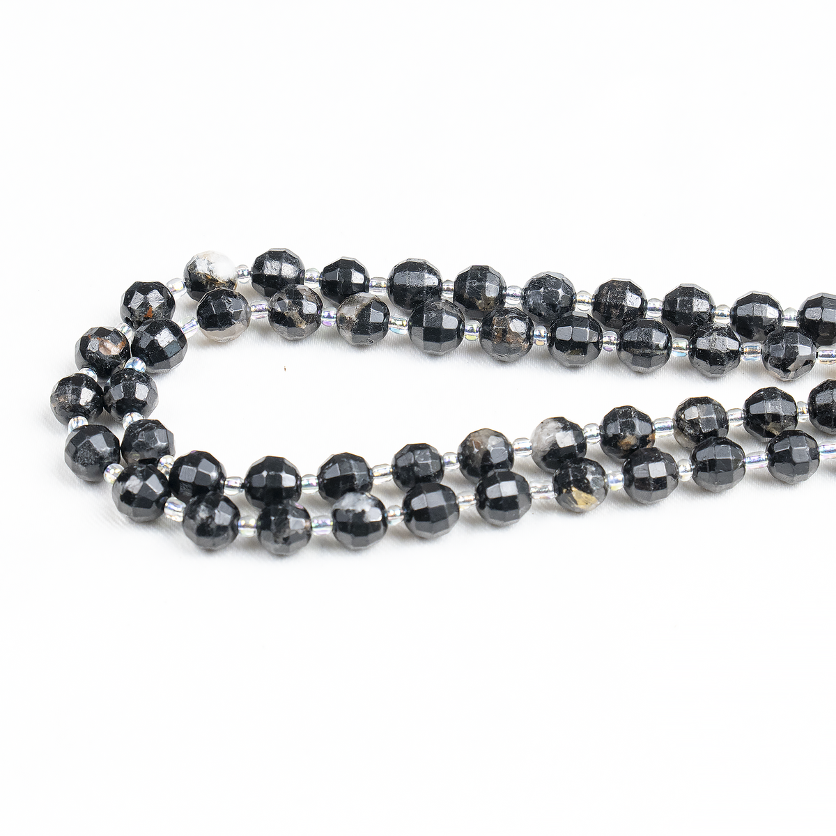 Black Tourmaline Faceted Prism Cut Beads for Jewelry Making