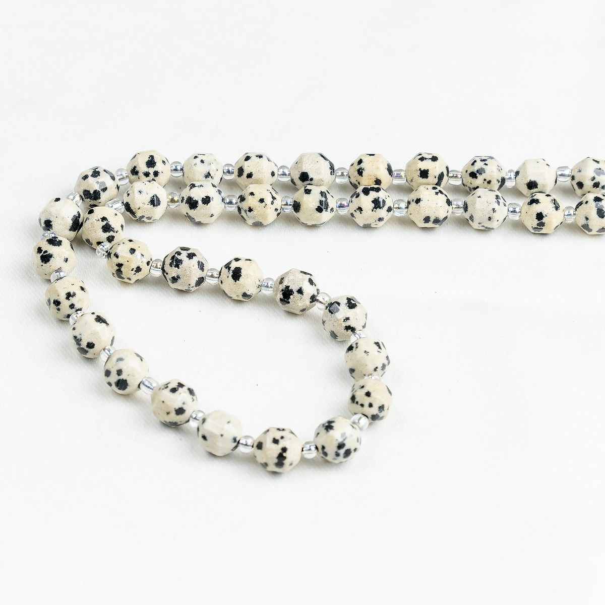 Dalmatian Jasper Faceted Prism Cut Beads For Jewelry Making
