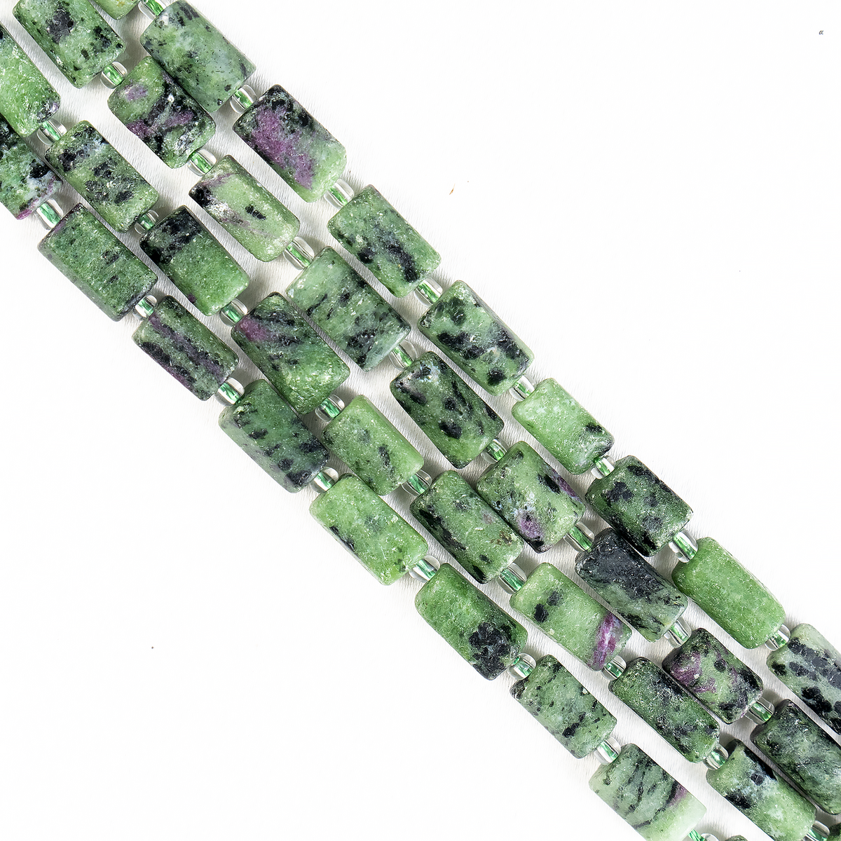 Ruby Zoisite Gemstone Pipe Bead, Crystal Healing Tube Beads.