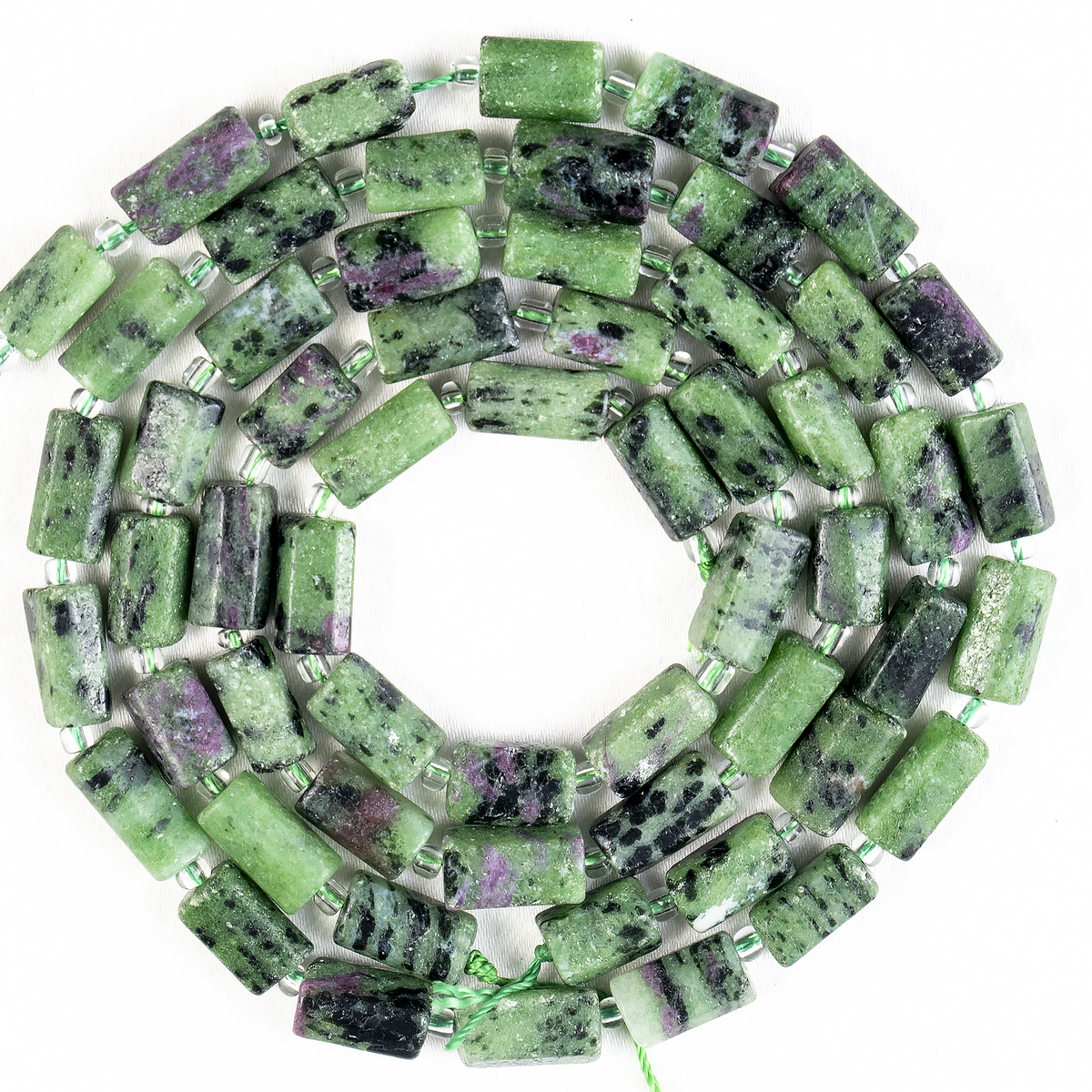 Ruby Zoisite Gemstone Pipe Bead, Crystal Healing Tube Beads.