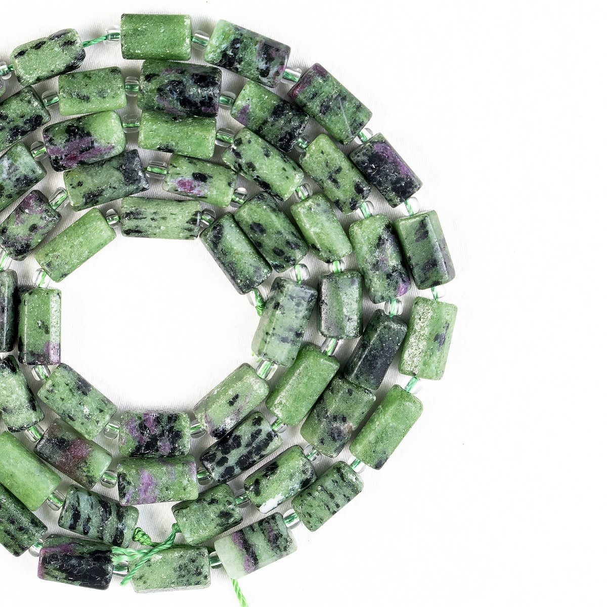 Ruby Zoisite Gemstone Pipe Bead, Crystal Healing Tube Beads.