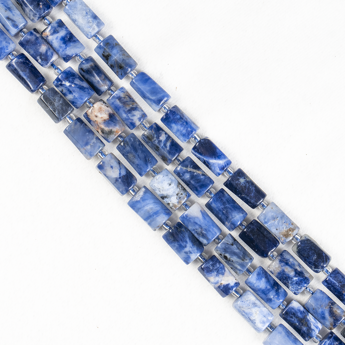 Sodalite Gemstone Pipe Bead, Crystal Healing Tube Beads.