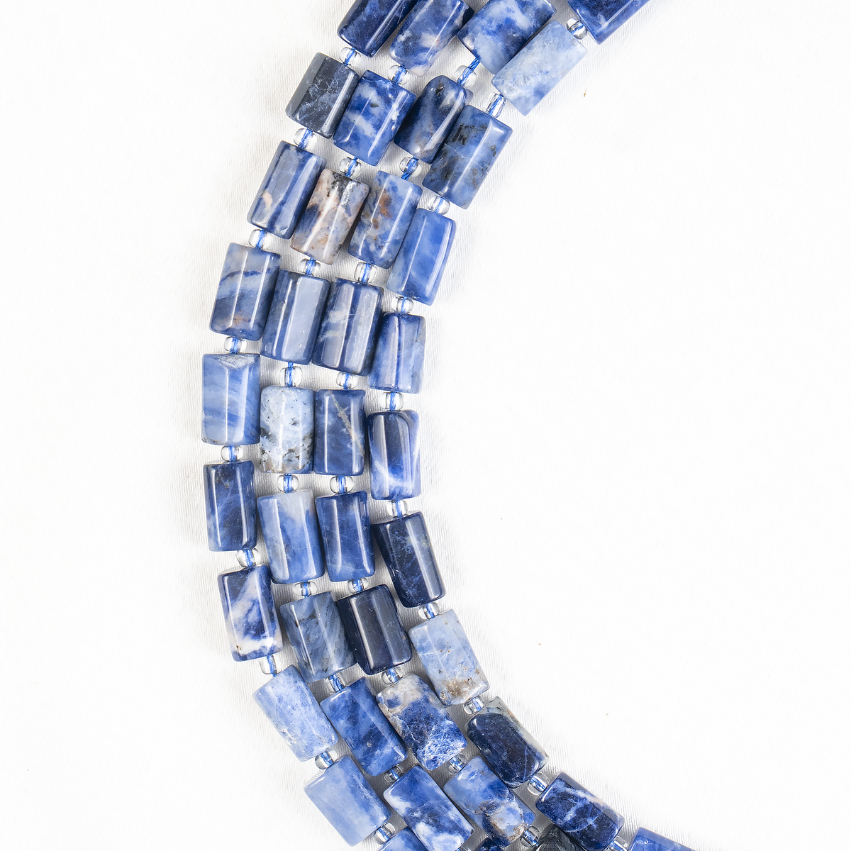 Sodalite Gemstone Pipe Bead, Crystal Healing Tube Beads.