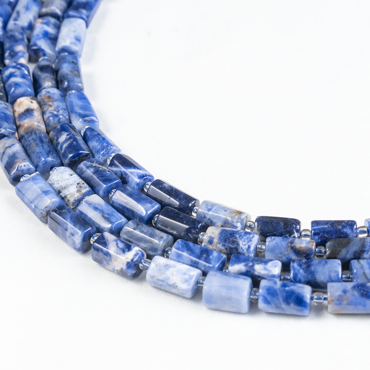 Sodalite Gemstone Pipe Bead, Crystal Healing Tube Beads.