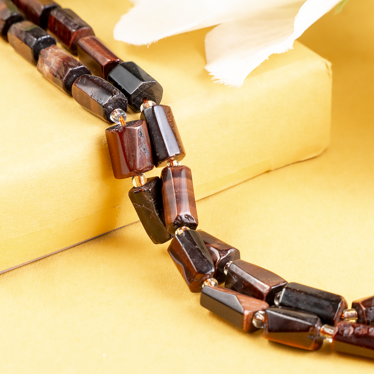 Red Tiger Eye Gemstone Pipe Bead, Crystal Healing Tube Beads.
