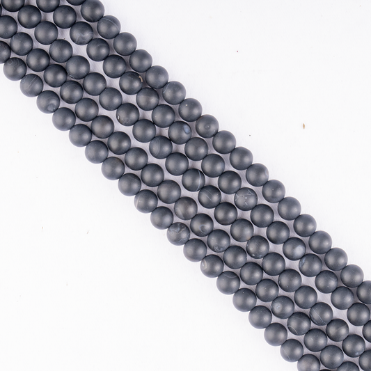 Matt Black Onyx Beads, Natural Round Crystal Beads 6mm to 10mm