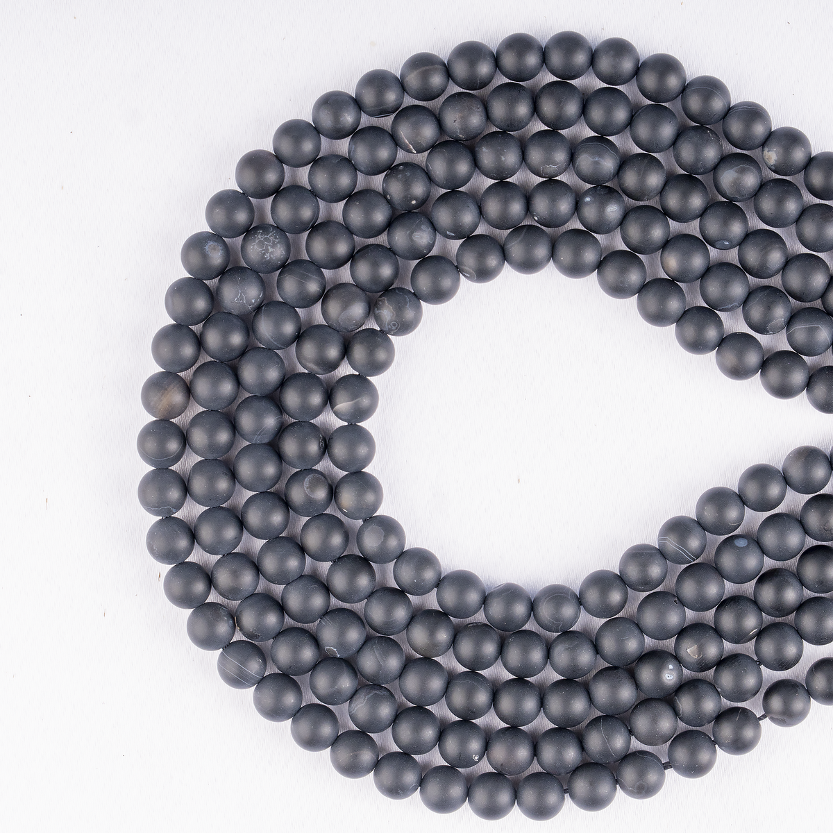 Matt Black Onyx Beads, Natural Round Crystal Beads 6mm to 10mm