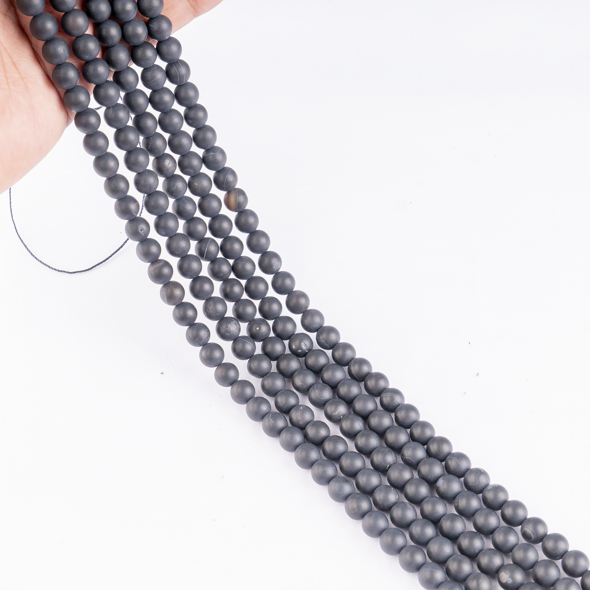 Matt Black Onyx Beads, Natural Round Crystal Beads 6mm to 10mm