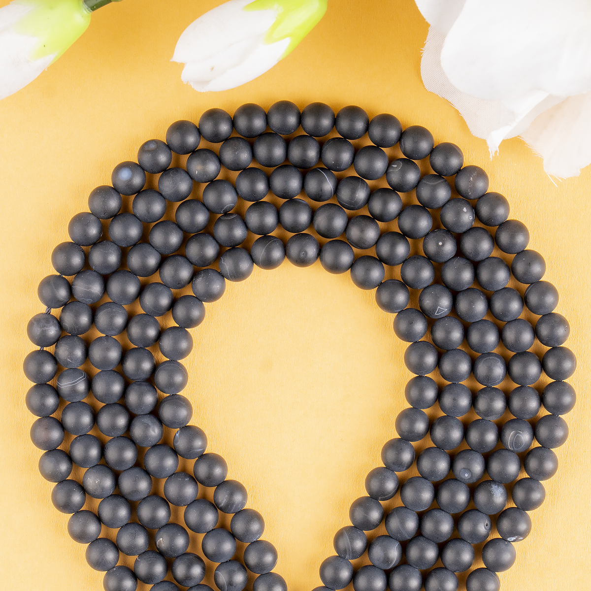 Matt Black Onyx Beads, Natural Round Crystal Beads 6mm to 10mm
