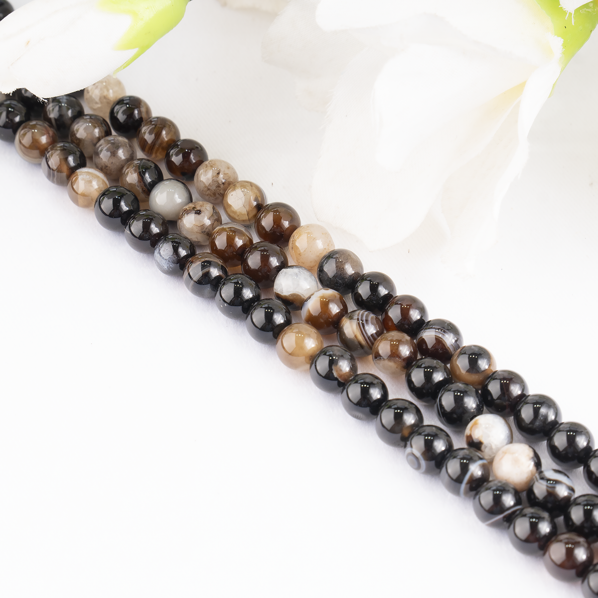 Black Sulemani Agate Beads, Natural Round Crystal Beads 6mm to 12mm