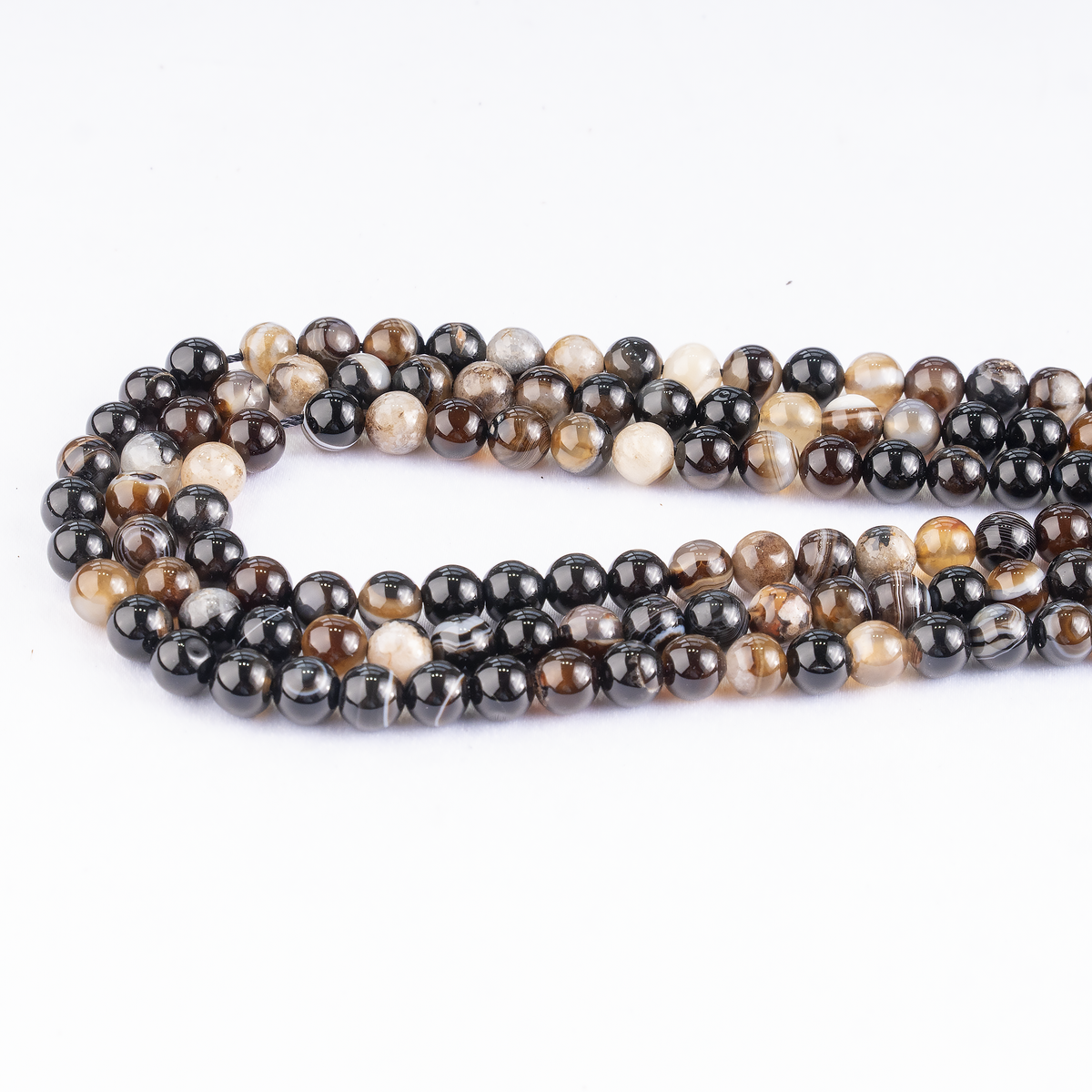 Black Sulemani Agate Beads, Natural Round Crystal Beads 6mm to 12mm