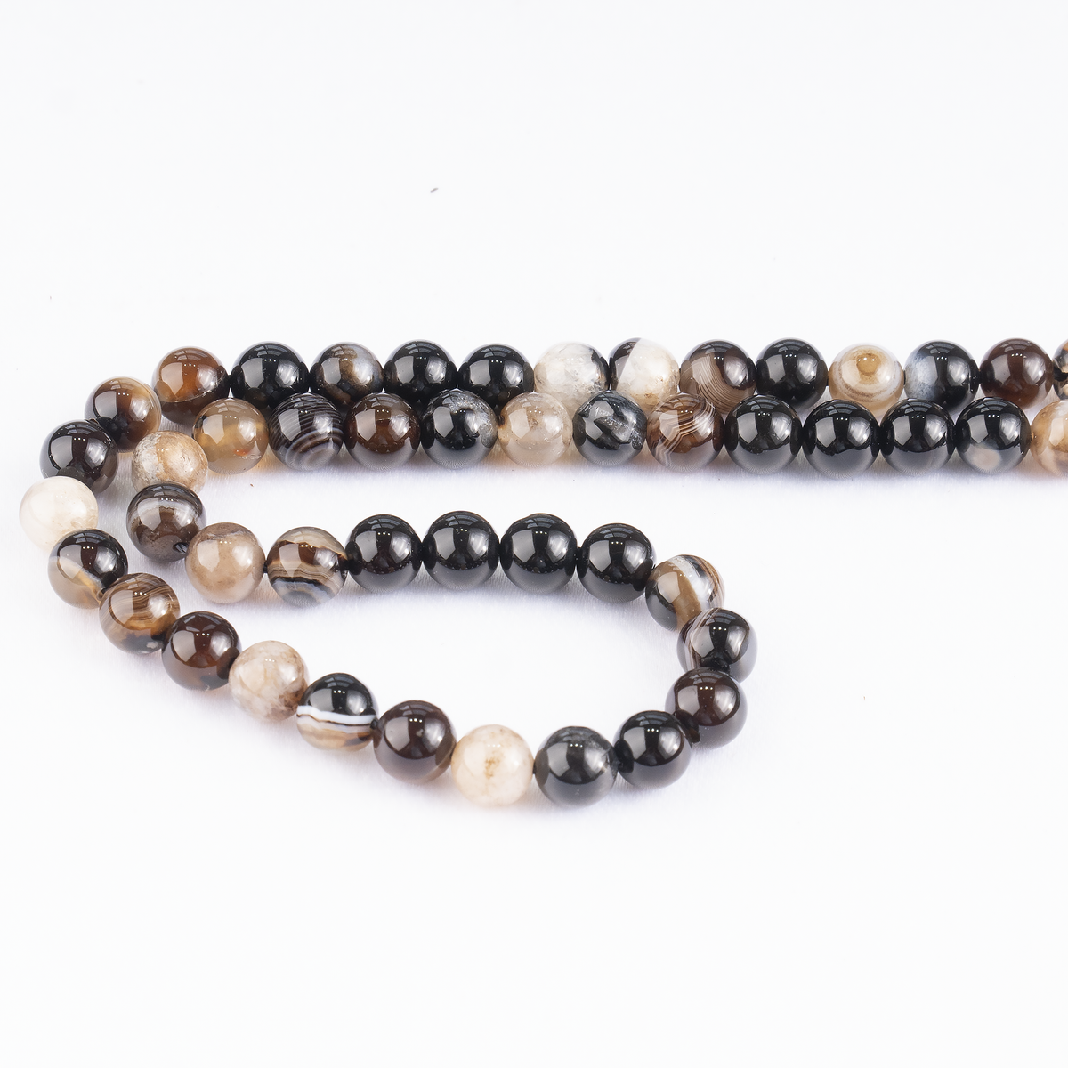 Black Sulemani Agate Beads, Natural Round Crystal Beads 6mm to 12mm