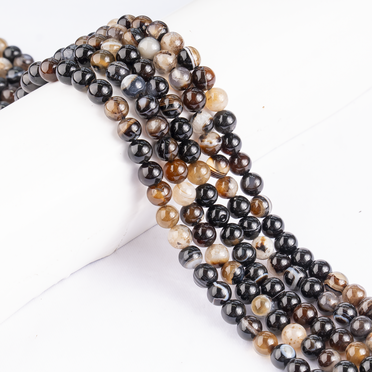 Black Sulemani Agate Beads, Natural Round Crystal Beads 6mm to 12mm
