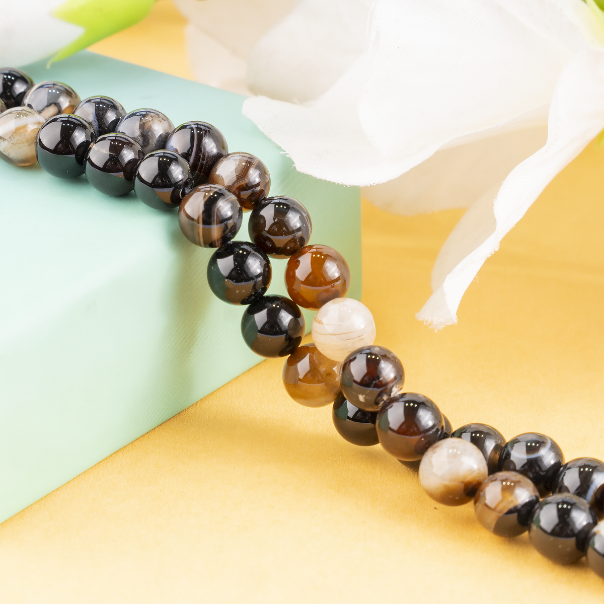 Black Sulemani Agate Beads, Natural Round Crystal Beads 6mm to 12mm
