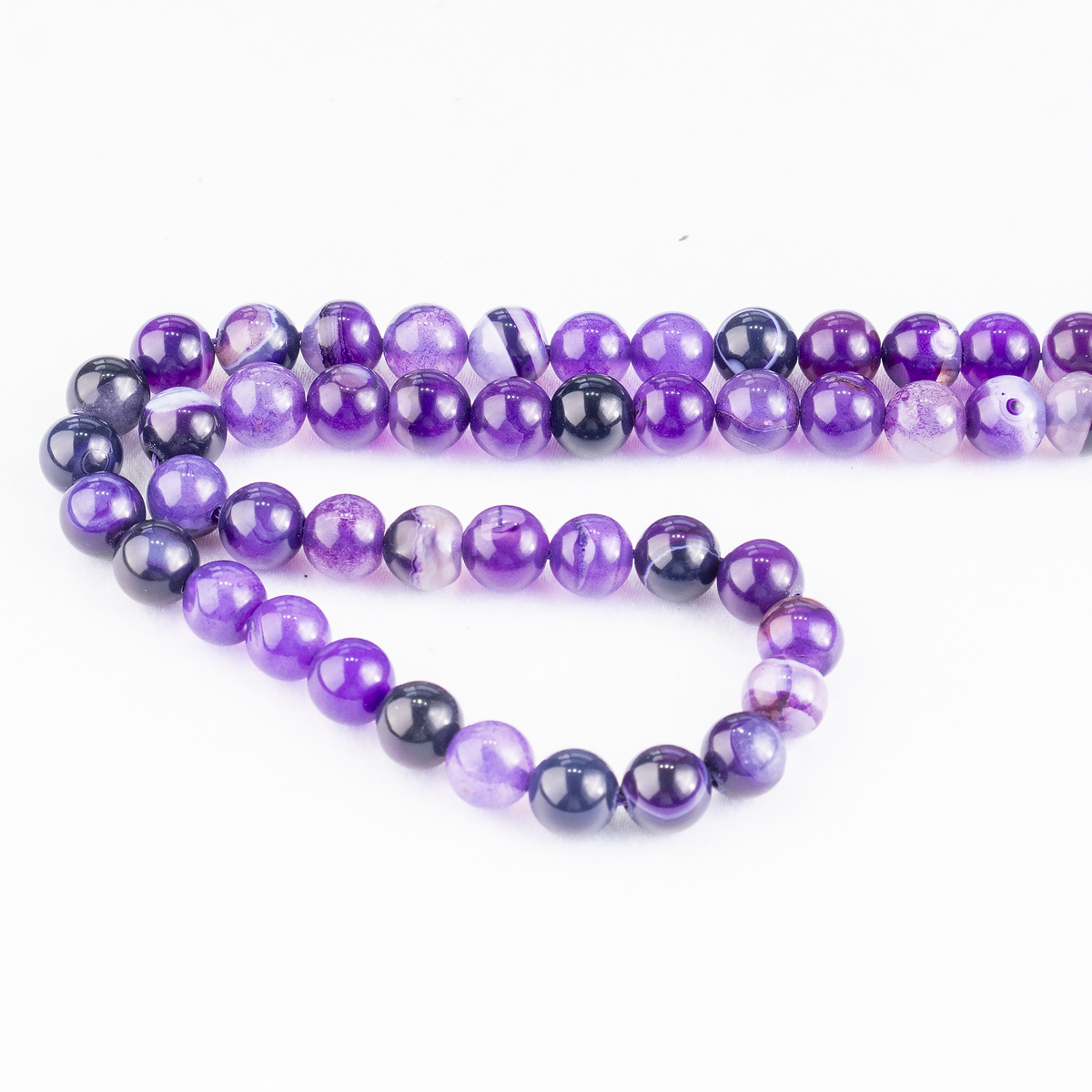 Purple Banded Agate Beads, Natural Crystal Round Beads 6mm to 10mm