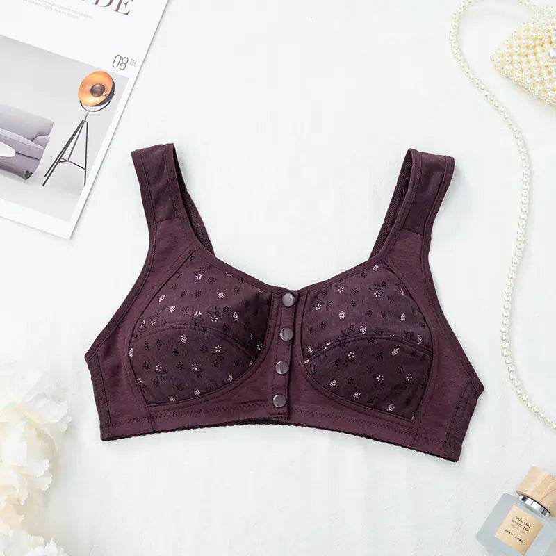 New Floral Front Closure Bra for Women (Plus Size) - Lingerie
