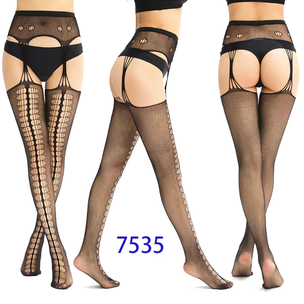 New Women's High Elasticity Open-Crotch Fishnet Stockings - Lingerie