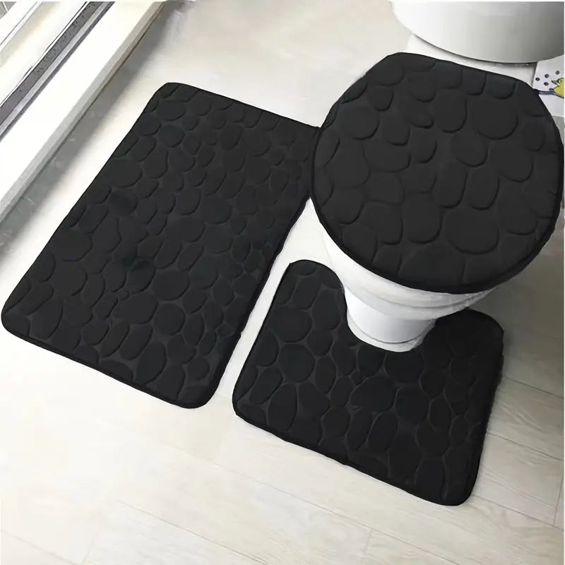 3-Piece Non-Slip Bathroom Rug Set - 888