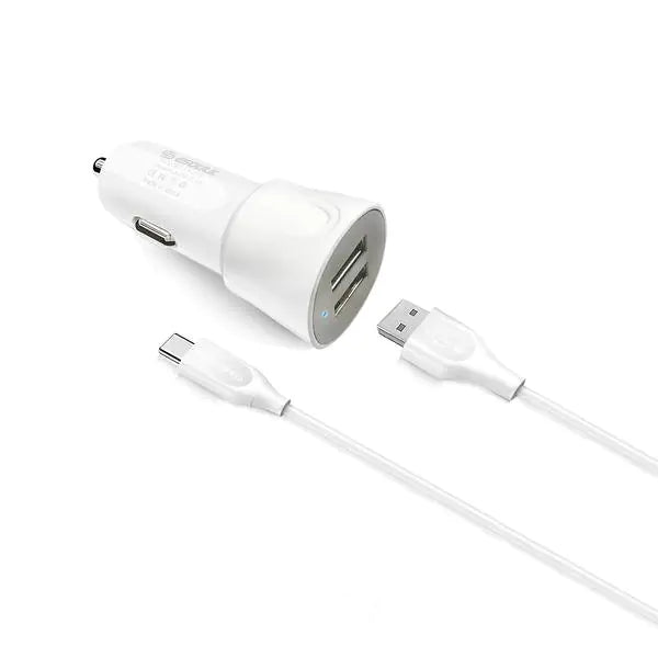 Esoulk 12W 2.4A Dual USB Travel Car Charger With 5FT Type-C Charging Cable