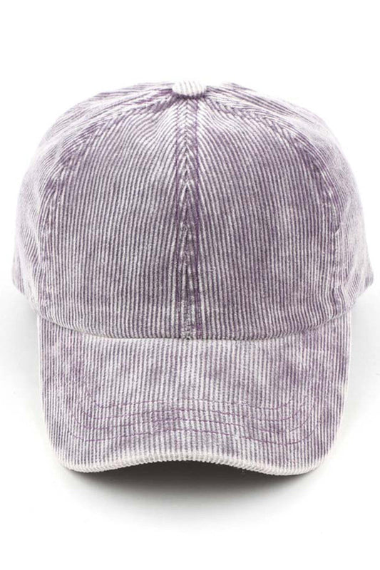 C.C Women's Stonewashed Corduroy Criss Cross Ponytail Cap
