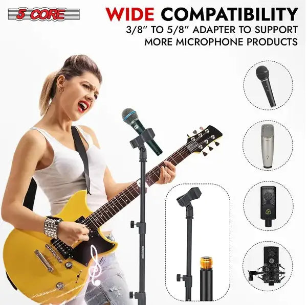 5Core Mic Stand Floor Adjustable Universal Heavy Duty Microphone