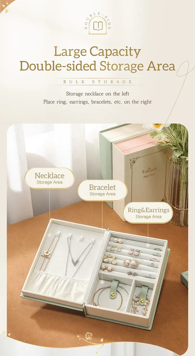 Stilvolle Tagebuch-Schmuckschatulle – Magnetischer Organizer für Accessoires