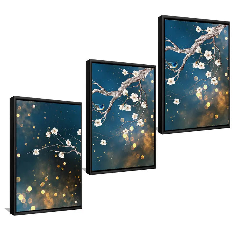 3-Piece Plum Blossom Canvas Art Set for Home Decor
