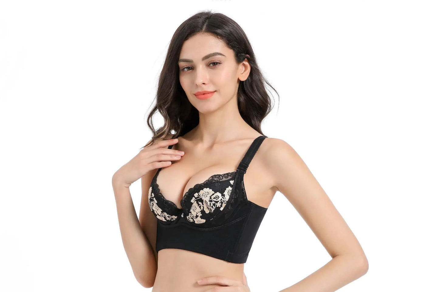 Floral Memory Steel Ring Push-Up Bra (Lingerie)