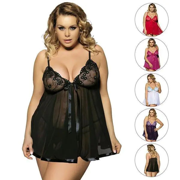 Elegant Lace Plus-Size Sleepdress