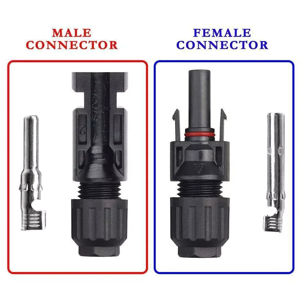 10/20/50/100/200 Pairs Male Female Solar Cable Connectors For DIY Solar Panel US