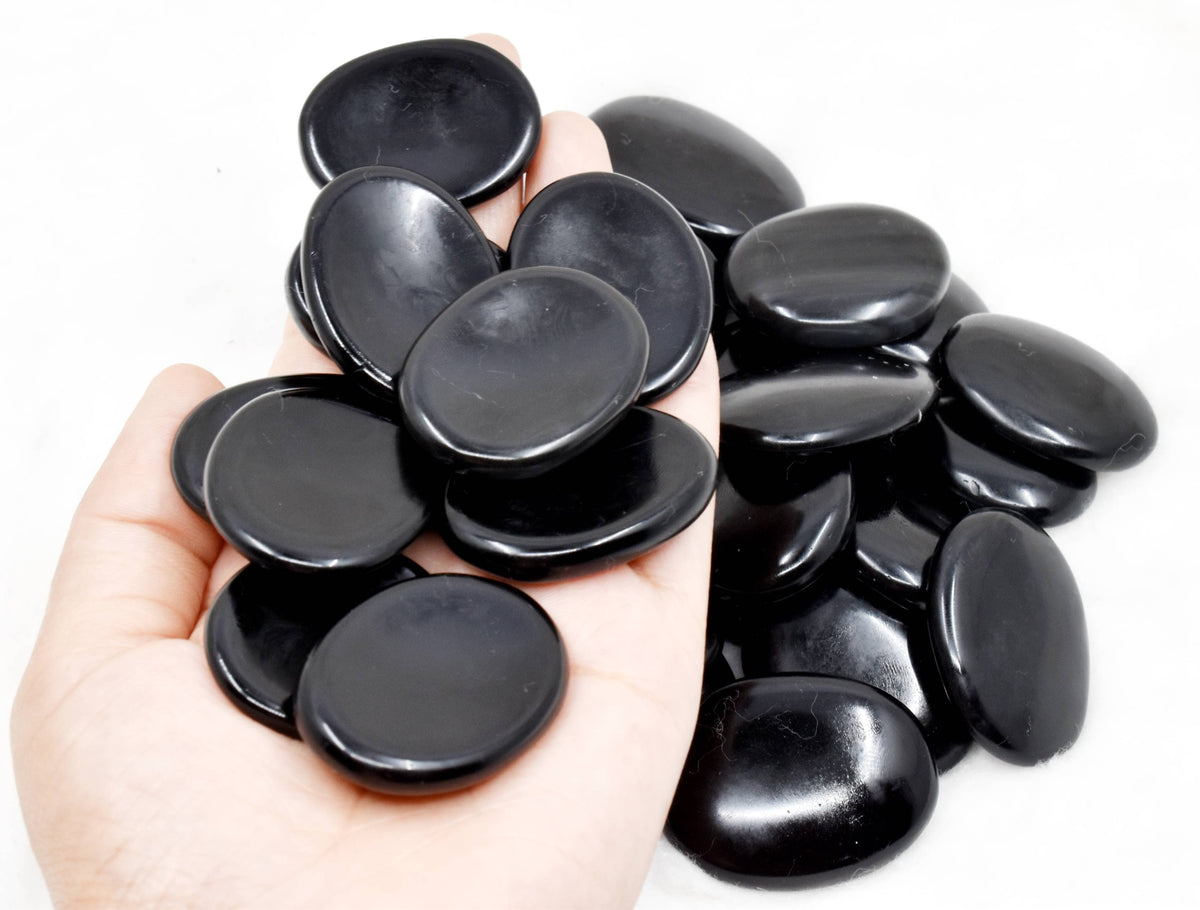 Black Tourmaline Worry  Stones (Meditation and Self-Acceptance)
